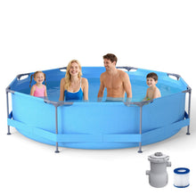 Load image into Gallery viewer, 10/12 Feet Round Outdoor Framed Pool Set with Filter Pump