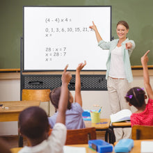 Load image into Gallery viewer, 120 x 90 CM Double-Sided Dry Erase Mobile Board with Stand