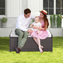 Load image into Gallery viewer, 128L Patio Storage Bench with Cushion and Zippered Liner