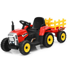 Load image into Gallery viewer, 12V Kids Ride On Tractor with Trailer Music and LED Lights