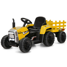 Load image into Gallery viewer, 12V Kids Ride On Tractor with Trailer Music and LED Lights