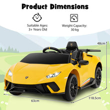 Load image into Gallery viewer, 12V Kids Ride on Car Lamborghini with Remote Control and LED Lights