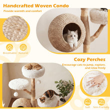 Load image into Gallery viewer, Wooden Cat Tree, Multi-Layer Cats Tower with Jute Scratching Posts
