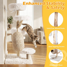 Load image into Gallery viewer, Wooden Cat Tree, Multi-Layer Cats Tower with Jute Scratching Posts