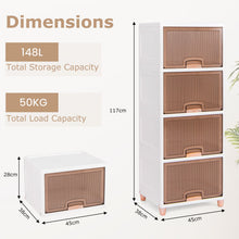 Load image into Gallery viewer, 4-Tier Storage Bins Stackable Storage Containers with Magnetic Doors