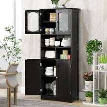 Load image into Gallery viewer, 148cm Tall Bathroom Cabinet Storage Cabinet with Glass Doors