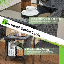 Load image into Gallery viewer, 3 Piece Patio Wicker Chair Set with Cushioned Seat