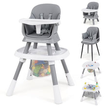 Load image into Gallery viewer, 16-in-1 Convertible Baby High Chair with Removable Tray and 5-Point Harness