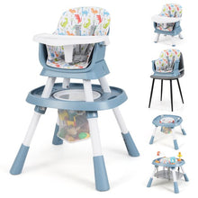 Load image into Gallery viewer, 16-in-1 Convertible Baby High Chair with Removable Tray and 5-Point Harness