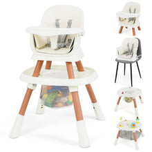Load image into Gallery viewer, 16-in-1 Convertible Baby High Chair with Removable Tray and 5-Point Harness