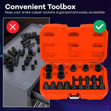 Load image into Gallery viewer, 16pcs Impact Brake Caliper Socket Set with Engines and Hubs of Most Car Brands