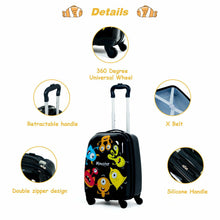 Load image into Gallery viewer, 2 Pieces Kids Luggage Set with 4 Casters and Retractable Handle