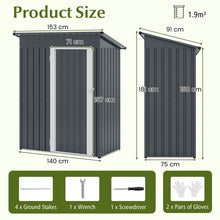 Load image into Gallery viewer, 181 x 153 cm Outdoor Storage Shed with Sloped Roof 2 Vents and Lockable Door