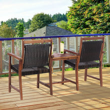 Load image into Gallery viewer, 3PCS Wooden Furniture Set Outdoor Garden 2-Seater Table Chairs W/ Umbrella Hole