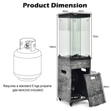 Load image into Gallery viewer, 41,000 BTU Propane Patio Heater Rolling Glass Tube Standing Gas Heater w/ Cover