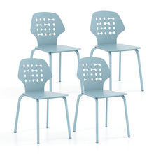 Load image into Gallery viewer, Metal Dining Chair Set of 4 with Hollowed Backrest and Metal Legs