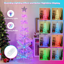 Load image into Gallery viewer, 210 cm Outdoor Spiral Pre-lit Christmas Tree with Collapsible Color Lights
