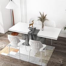 Load image into Gallery viewer, Metal Dining Chair Set of 4 with Hollowed Backrest and Metal Legs