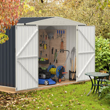 Load image into Gallery viewer, 246 x 193 CM Metal Outdoor Storage Shed with Snap-on Structures