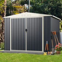 Load image into Gallery viewer, 246 x 193 CM Metal Outdoor Storage Shed with Snap-on Structures