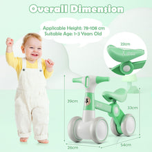 Load image into Gallery viewer, Cute Baby Balance Bike 4 Wheels with Steering Handlebars No Pedal