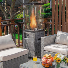 Load image into Gallery viewer, 41,000 BTU Propane Patio Heater Rolling Glass Tube Standing Gas Heater w/ Cover