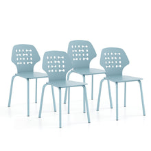 Load image into Gallery viewer, Metal Dining Chair Set of 4 with Hollowed Backrest and Metal Legs