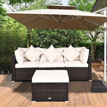 Load image into Gallery viewer, 4 PCS Rattan Patio Conversation Set Outdoor Furniture Sofa Set w/ Coffee Table