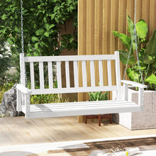 Load image into Gallery viewer, 2 Person Wooden Outdoor Porch Swing with Adjustable Upper Chains