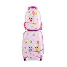 Load image into Gallery viewer, 2 Pieces Kids Luggage Set with Wheels and Height Adjustable Handle