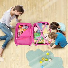 Load image into Gallery viewer, 2 Pieces Kids Luggage Set with Wheels and Height Adjustable Handle