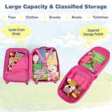 Load image into Gallery viewer, 2 Pieces Kids Luggage Set with Wheels and Height Adjustable Handle