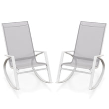 Load image into Gallery viewer, 2 Pieces Patio Rocking Chairs with Ergonomic Backrest and Safe Stoppers
