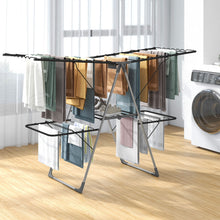 Load image into Gallery viewer, 2-Tier Foldable Clothing Laundry Rack with 33 Drying Rails