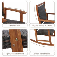 Load image into Gallery viewer, 3 Pieces Rocking Chair Set Outdoor Conversation Furniture Patio Wicker W/ Table