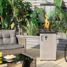 Load image into Gallery viewer, 41,000 BTU Propane Patio Heater Rolling Glass Tube Standing Gas Heater w/ Cover