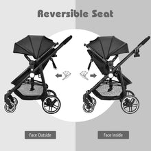 Load image into Gallery viewer, 2 in 1 High Landscape Stroller with Reversible Seat and Adjustable Backrest and Canopy
