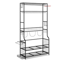 Load image into Gallery viewer, 3 Golf Bags Storage Garage Organizer with Wheels 4 Hooks