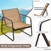 Load image into Gallery viewer, 3 Pieces Patio Conversation Set with Breathable Fabric and Tempered Glass Tabletop