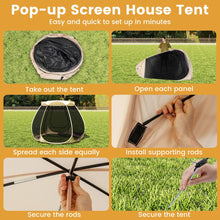 Load image into Gallery viewer, 310 X 270 CM Foldable Outdoor Screened Camping Tent Gazebo