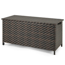 Load image into Gallery viewer, 320L Tightly-Woven Rattan Deck Box with Polyester Liner and Wheels