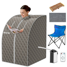 Load image into Gallery viewer, 3L Portable Steam Sauna with 9-Level Temperature and Folding Chair