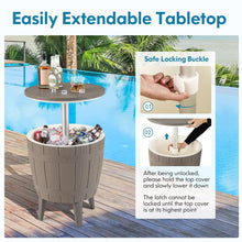 Load image into Gallery viewer, Outdoor Cooler Side Table with Telescopic Tabletop for Beer & Wine