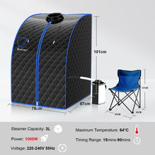Load image into Gallery viewer, 3L Portable Steam Sauna with 9-Level Temperature and Folding Chair
