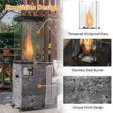 Load image into Gallery viewer, 41,000 BTU Propane Patio Heater Rolling Glass Tube Standing Gas Heater w/ Cover