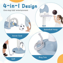 Load image into Gallery viewer, 4-In-1 Kids Basketball Hoop with Adjustable Height for Kids