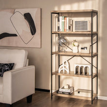 Load image into Gallery viewer, Freestanding Wooden 5-Tier Storage Bookshelf