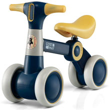 Load image into Gallery viewer, Cute Baby Balance Bike 4 Wheels with Steering Handlebars No Pedal Yellow