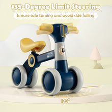 Load image into Gallery viewer, Cute Baby Balance Bike 4 Wheels with Steering Handlebars No Pedal Yellow