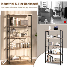 Load image into Gallery viewer, Freestanding Wooden 5-Tier Storage Bookshelf